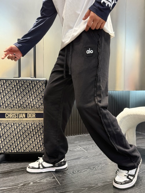Alo Men's Black Logo Casual Pants, Comfortable Custom Fabric, Size M-3XL 1 Alo Men's Black Logo Casual Pants, Comfortable Custom Fabric, Size M-3XL