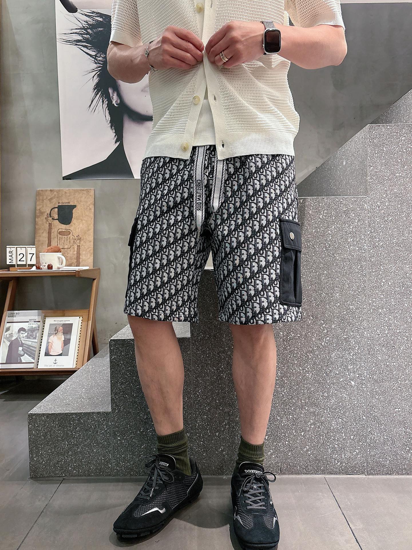 迪奥   三标齐全 2026夏季新款男士休闲短裤，高级定制面料透气面料 透气弹力舒适度极高，细节无可挑剔