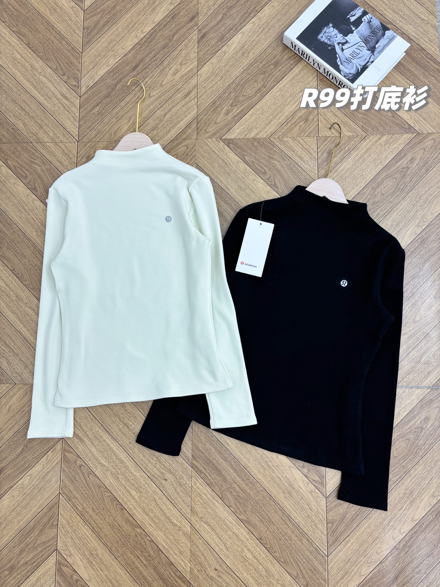 Lululemon long sleeve everyday black and cream yoga
