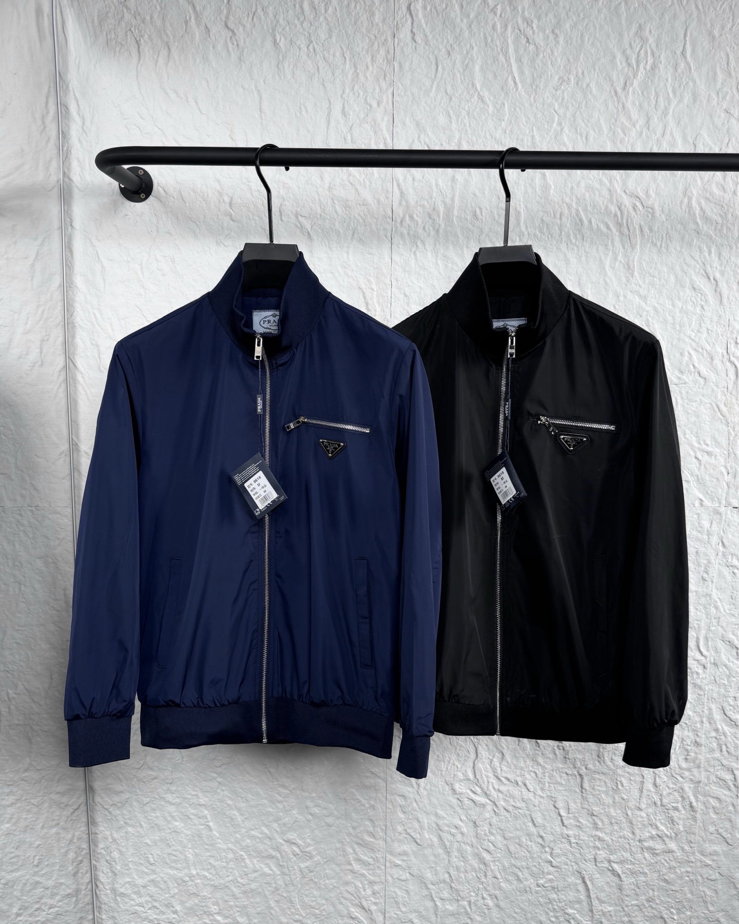 Prada Men's Lightweight Jacket - Modern Stand Collar & Versatile Style