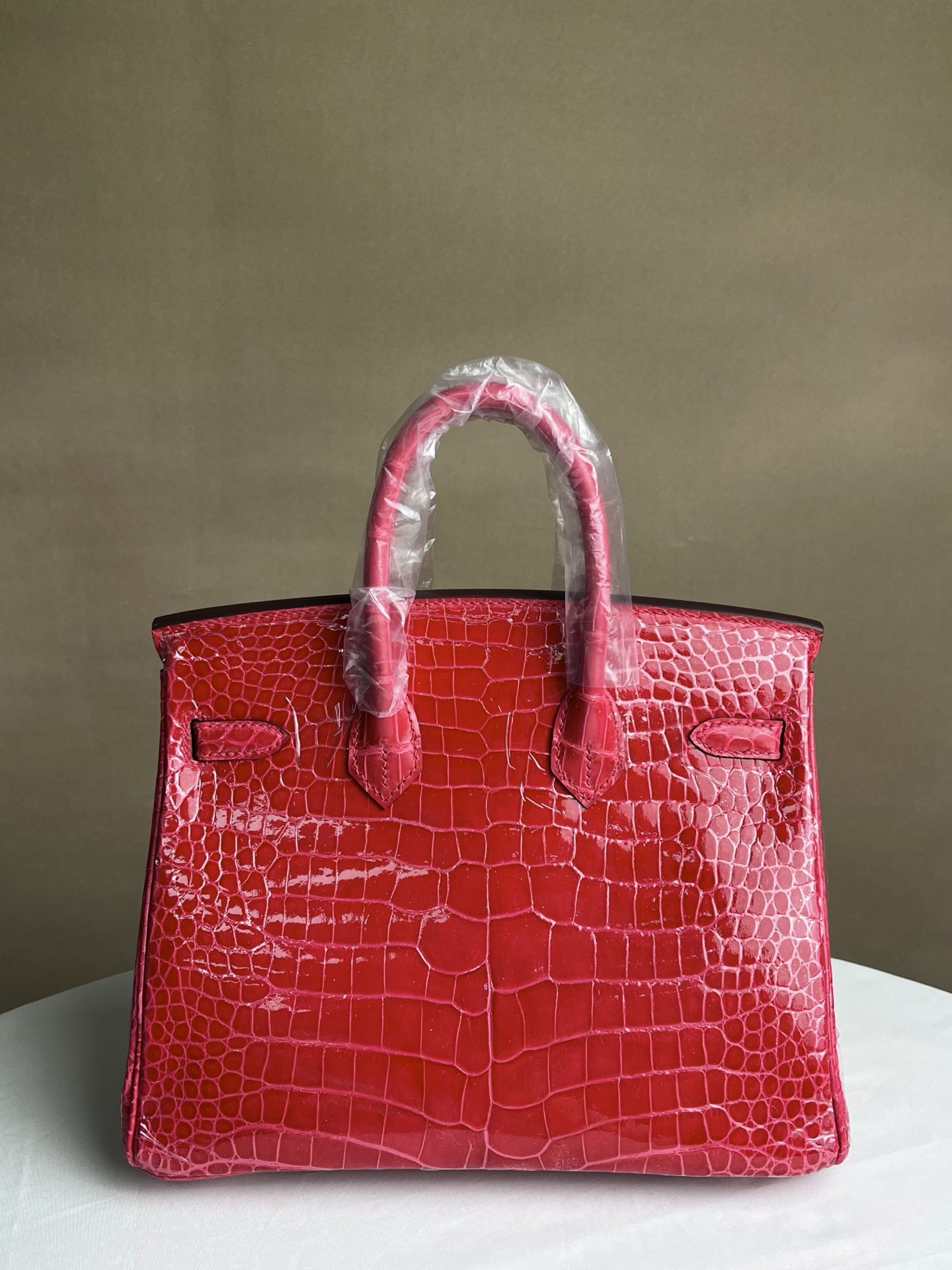 Hermes Birkin 25 Rose red glossy alligator 25 handbag everyday