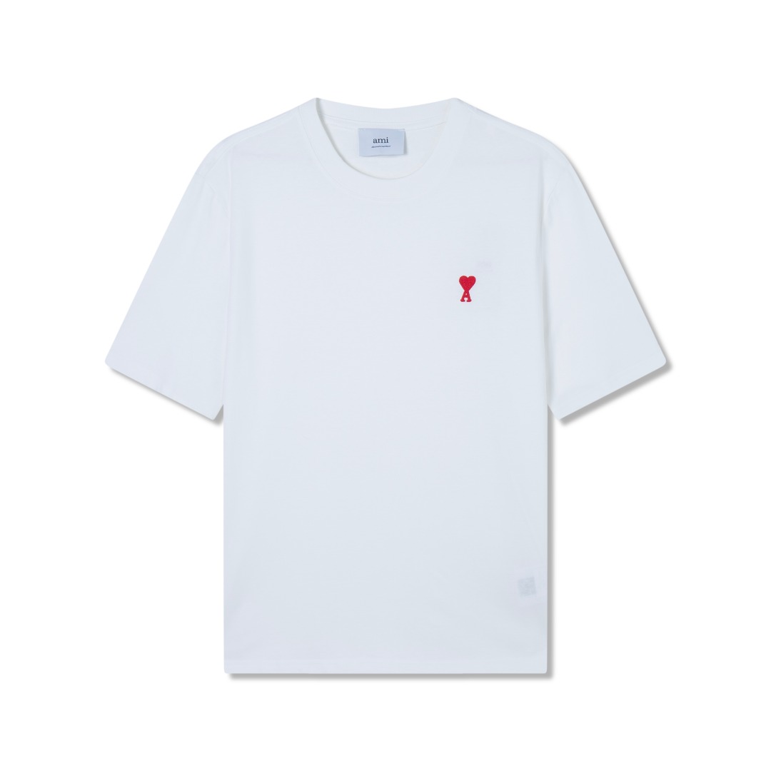 P53 Ami Paris camiseta de manga corta con pequeño bordado de corazón, algodón premium personalizado de alta c…