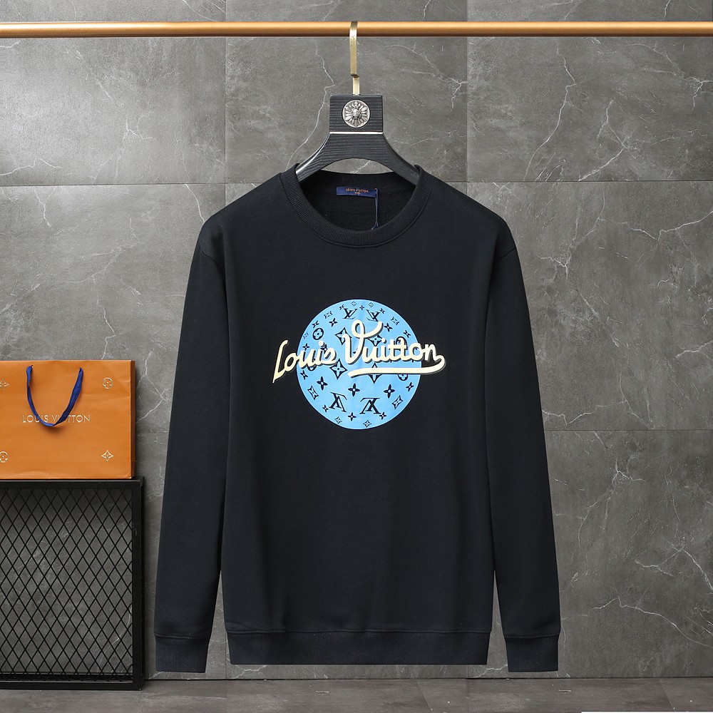 Louis Vuitton Clothing Sweatshirts Black White Printing Unisex Fall/Winter Collection Trendy Brand