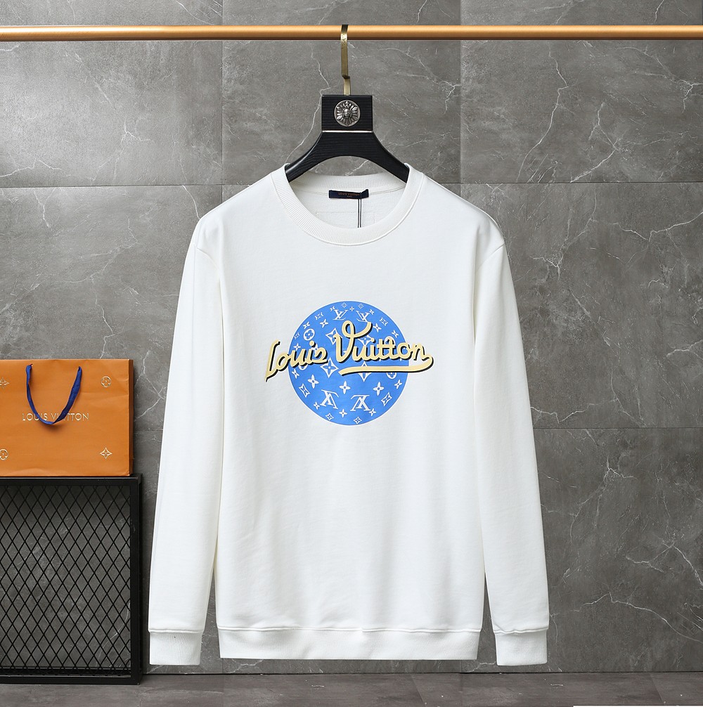 Louis Vuitton Clothing Sweatshirts Black White Printing Unisex Fall/Winter Collection Trendy Brand