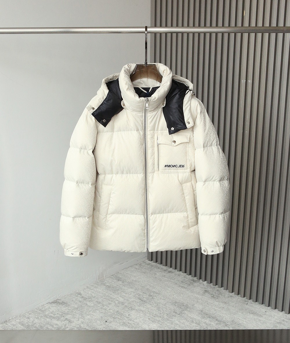 Moncler White Padded Down Jacket Warm Winter Coat with Hood for Men and Women