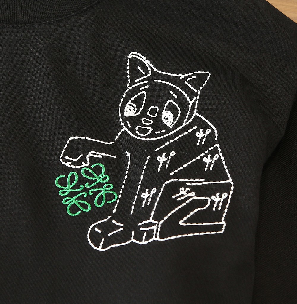 🌾罗*威L**WE 2026春夏 印花微阔圆领短袖T恤 他家的设计总能给人时尚的亮点 前胸精致的字母刺绣