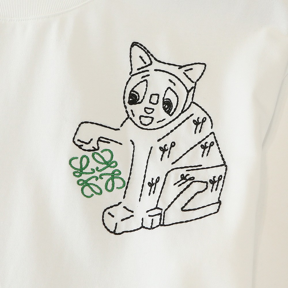 🌾罗*威L**WE 2026春夏 印花微阔圆领短袖T恤 他家的设计总能给人时尚的亮点 前胸精致的字母刺绣