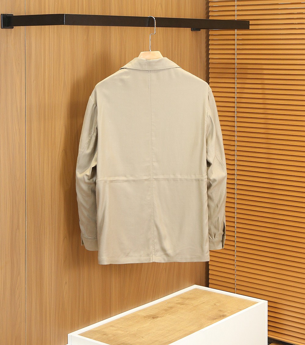26春夏新品Loro piana家族男士高端商务休闲宽松型老钱风夹克外套，贸易公司渠道臻品，系出名门，纯