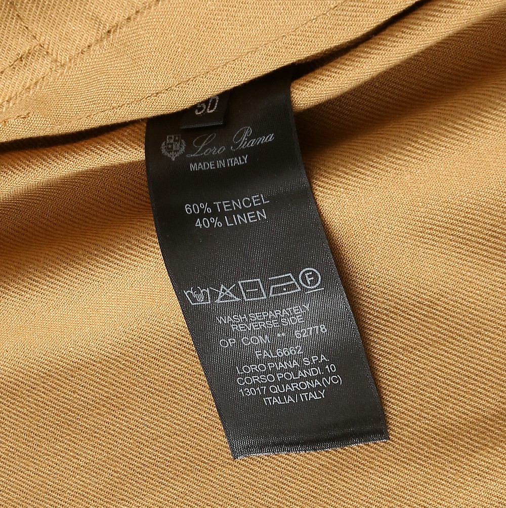 Loro piana天丝亚麻风衣外套尺寸表…J25101