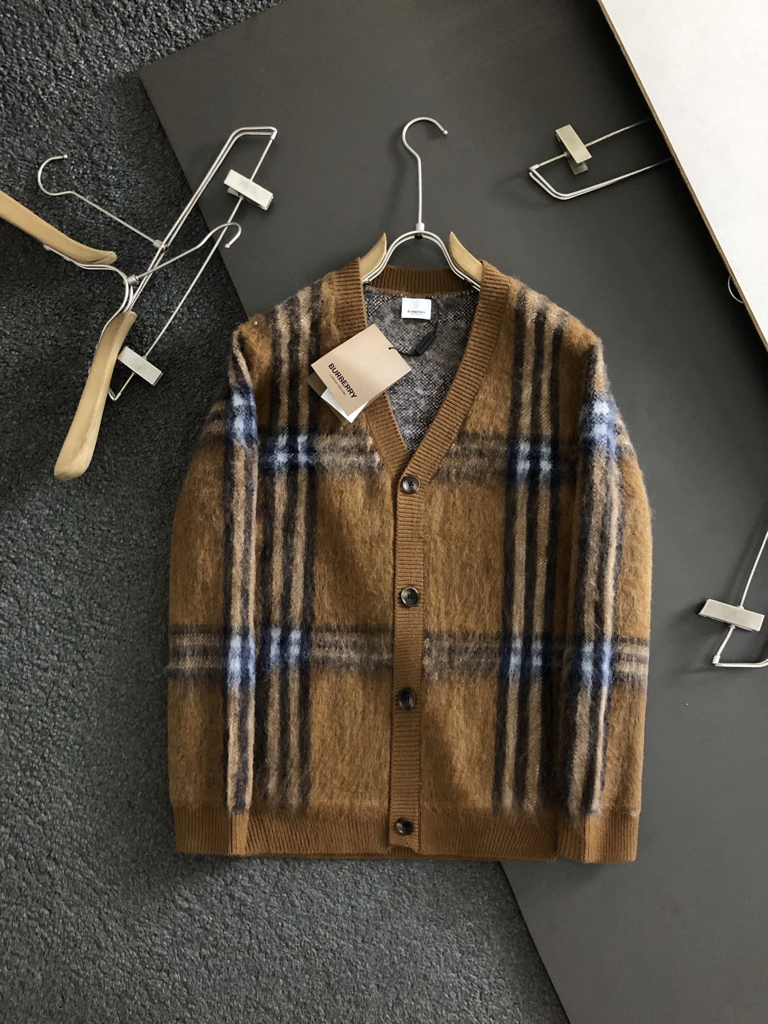 Burberry Cheap
 Clothing Cardigans Coffee Color Wool
