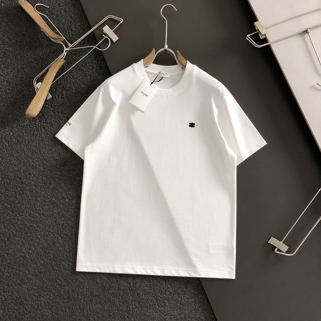 Cin*合身版型S-Xl最新最顶级版本简约款刺绣潮流短袖最顶级的品质专柜原单短袖顶级制作工艺进口面料专柜