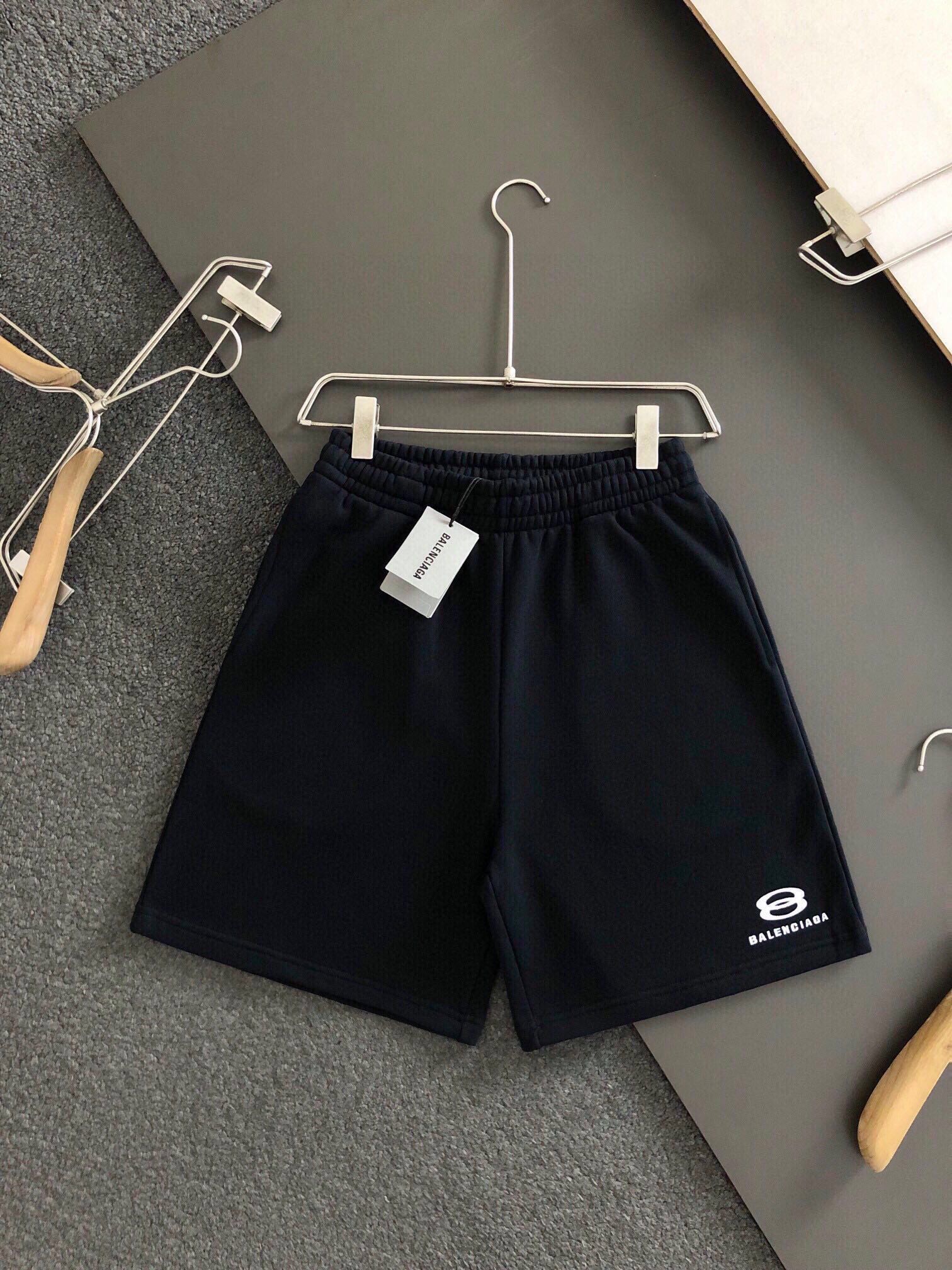 P85 Balenciaga Los últimos y más top shorts de algodón puro con letras bordadas en colores sólidos, nuevos pantalones c…