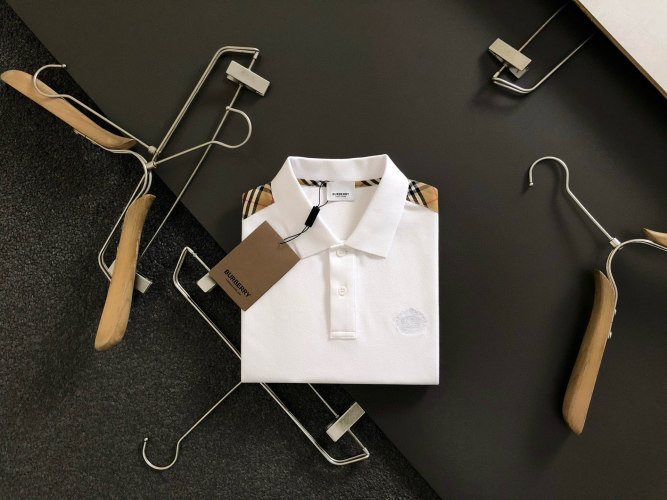Burberry Men's Classic Fit Polo Shirt with Signature Check Detail - Elegant Style 1 Burberry Men's Classic Fit Polo Shirt with Signature Check Detail - Elegant Style