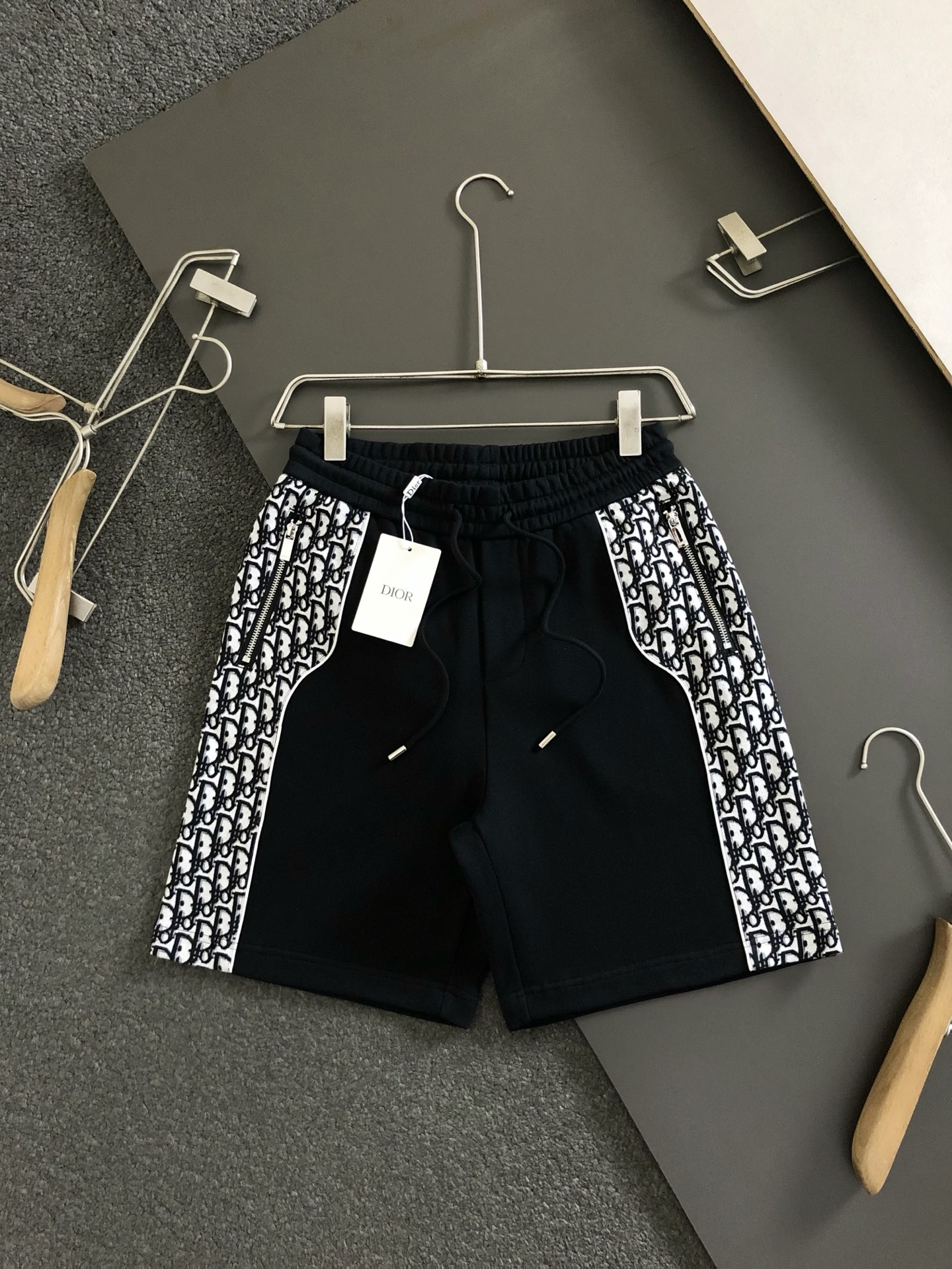 Dior Men's Black Cotton Blend Shorts with Jacquard Side Stripe - S to XL 3 i1750937310908 1510 0 0