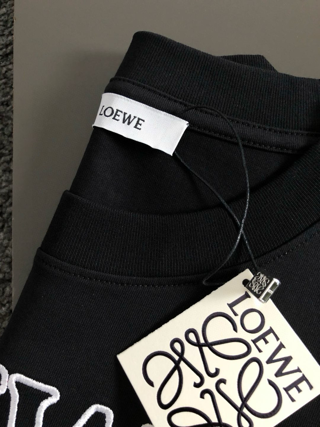 Loewe Men's Black Cotton T-Shirt with Embroidered Logo - Spring Collection 10 i1750939816195 5668 0 8