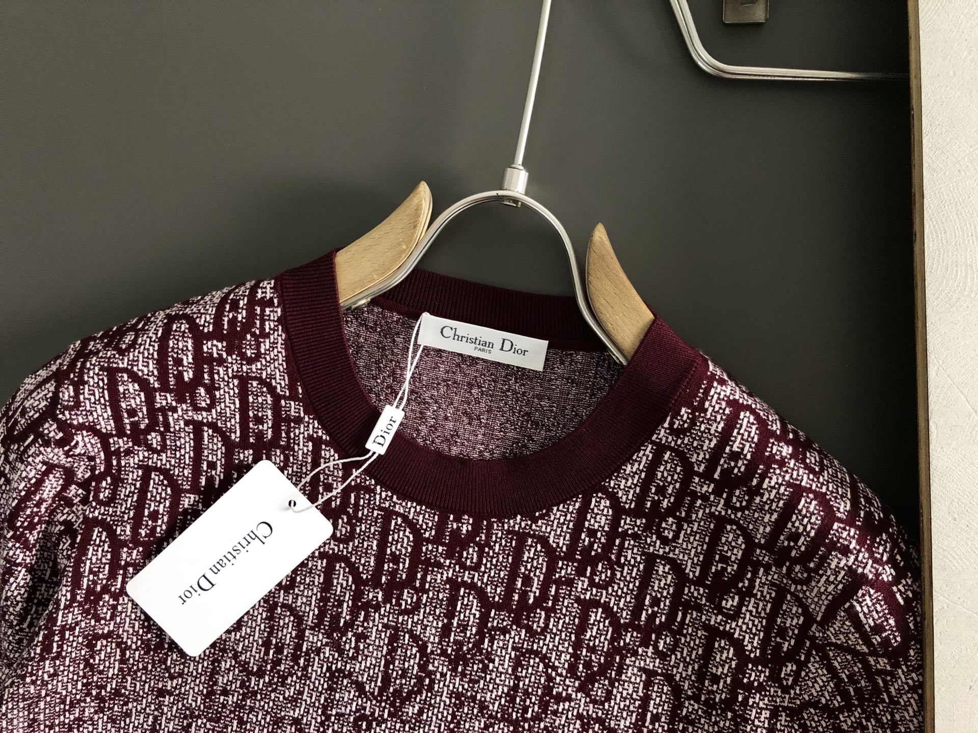 Dir*合身版型M-XXXL2025秋冬提花渐变羊毛短袖，精致工艺专柜面料，顶级元素融合打造，经典短袖3