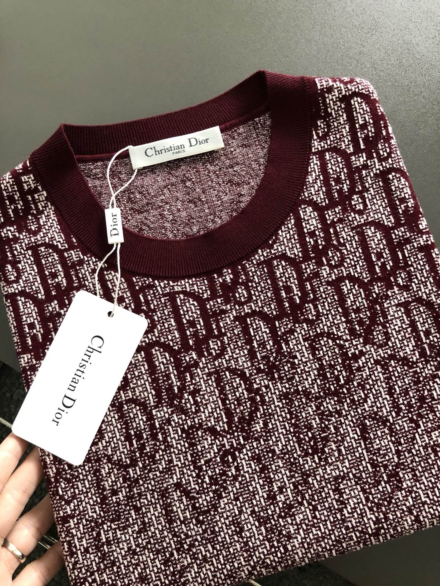 Dir*合身版型M-XXXL2025秋冬提花渐变羊毛短袖，精致工艺专柜面料，顶级元素融合打造，经典短袖3