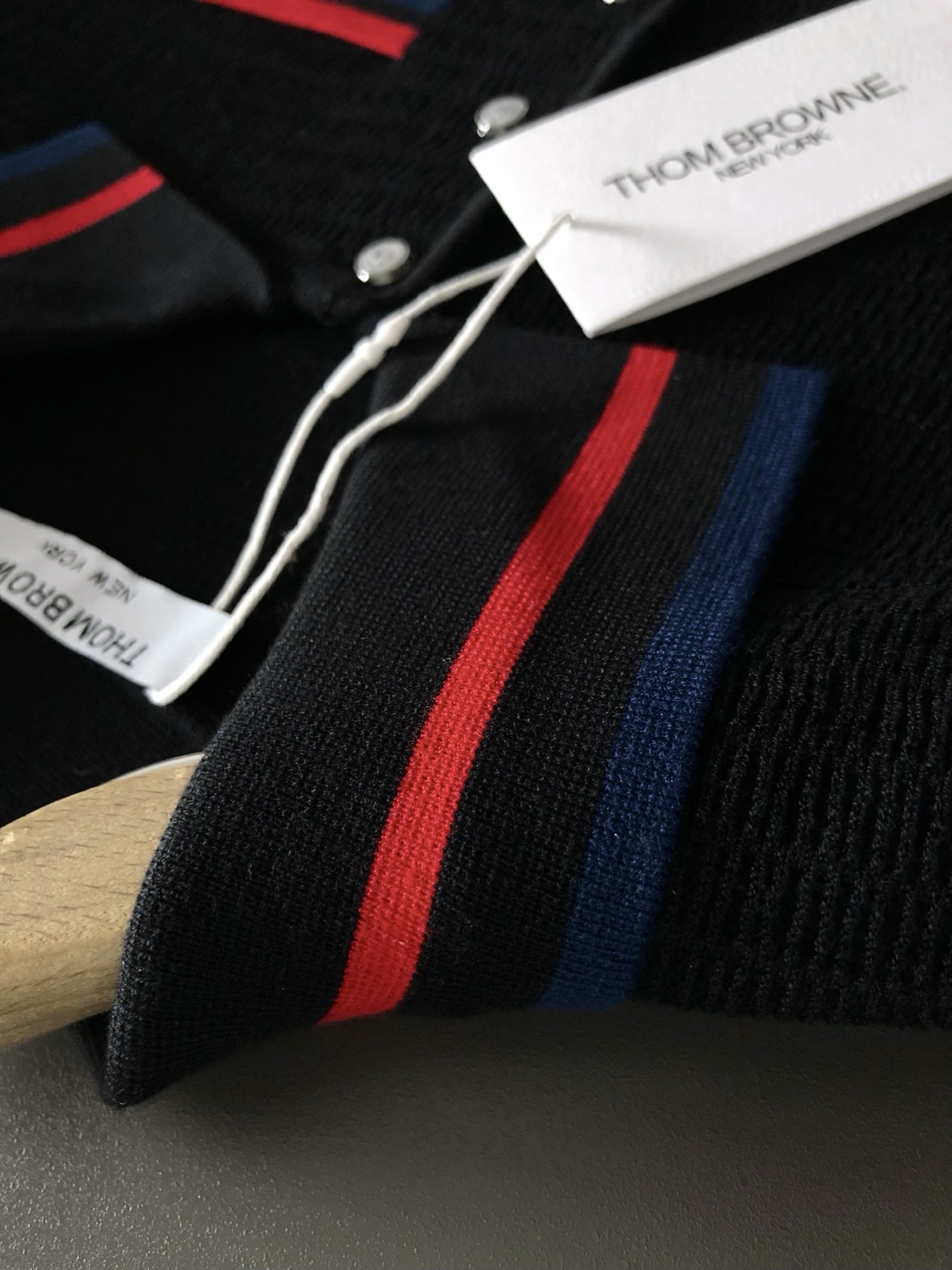 TB*合身版型M-XXXL2025秋冬经典三杠提花口下摆织带融合翻领羊毛短袖，精致工艺专柜面料，顶级元素