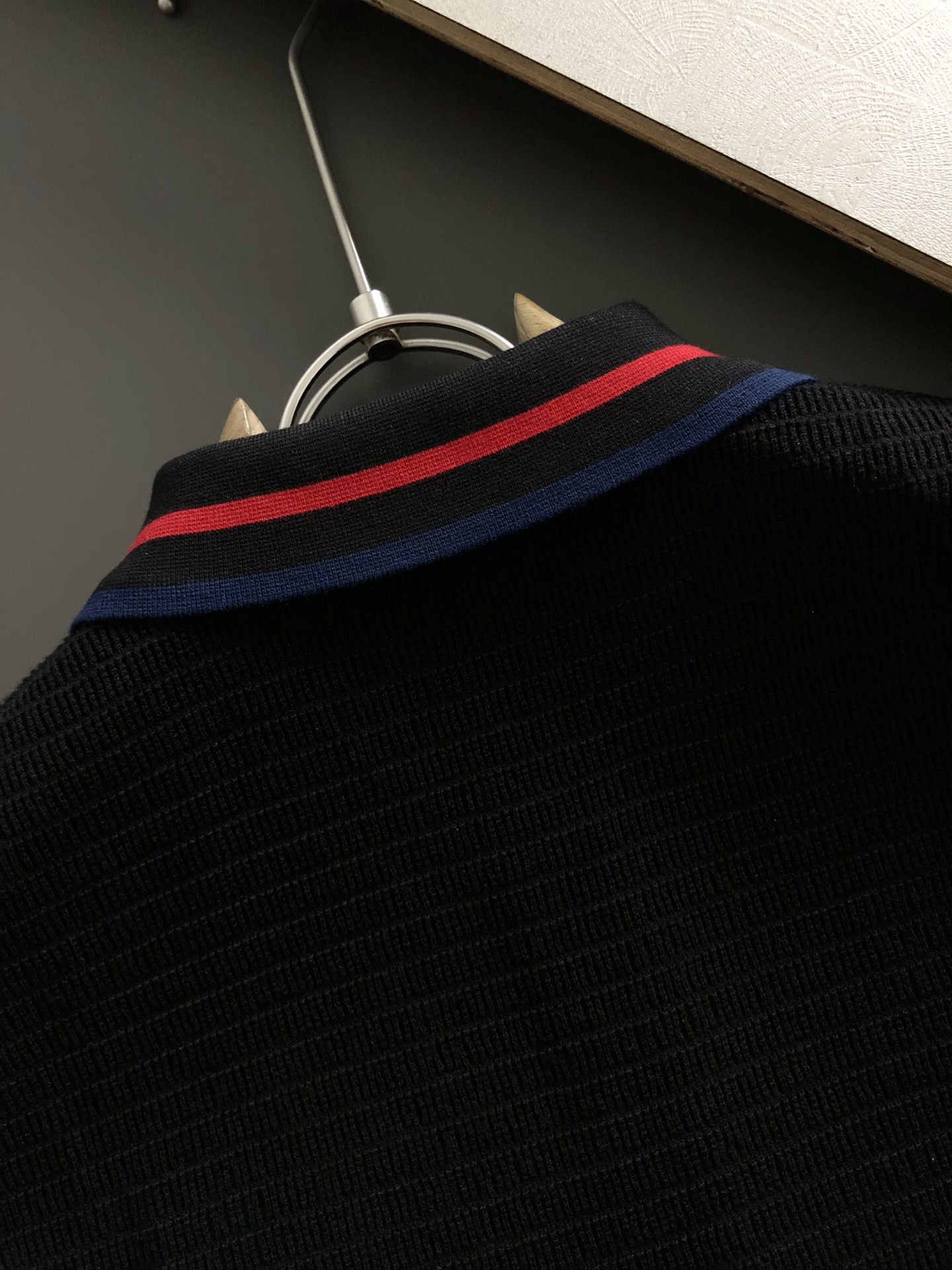 TB*合身版型M-XXXL2025秋冬经典三杠提花口下摆织带融合翻领羊毛短袖，精致工艺专柜面料，顶级元素