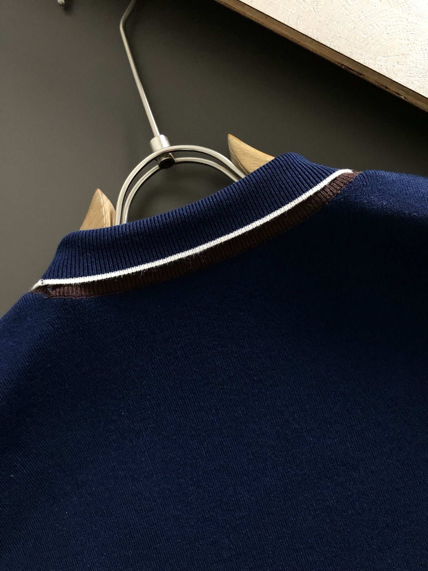 Hms*合身版型M-XXXL2025秋冬时尚双层领口线条款百搭羊毛短袖，精致工艺专柜面料，顶级元素融合打