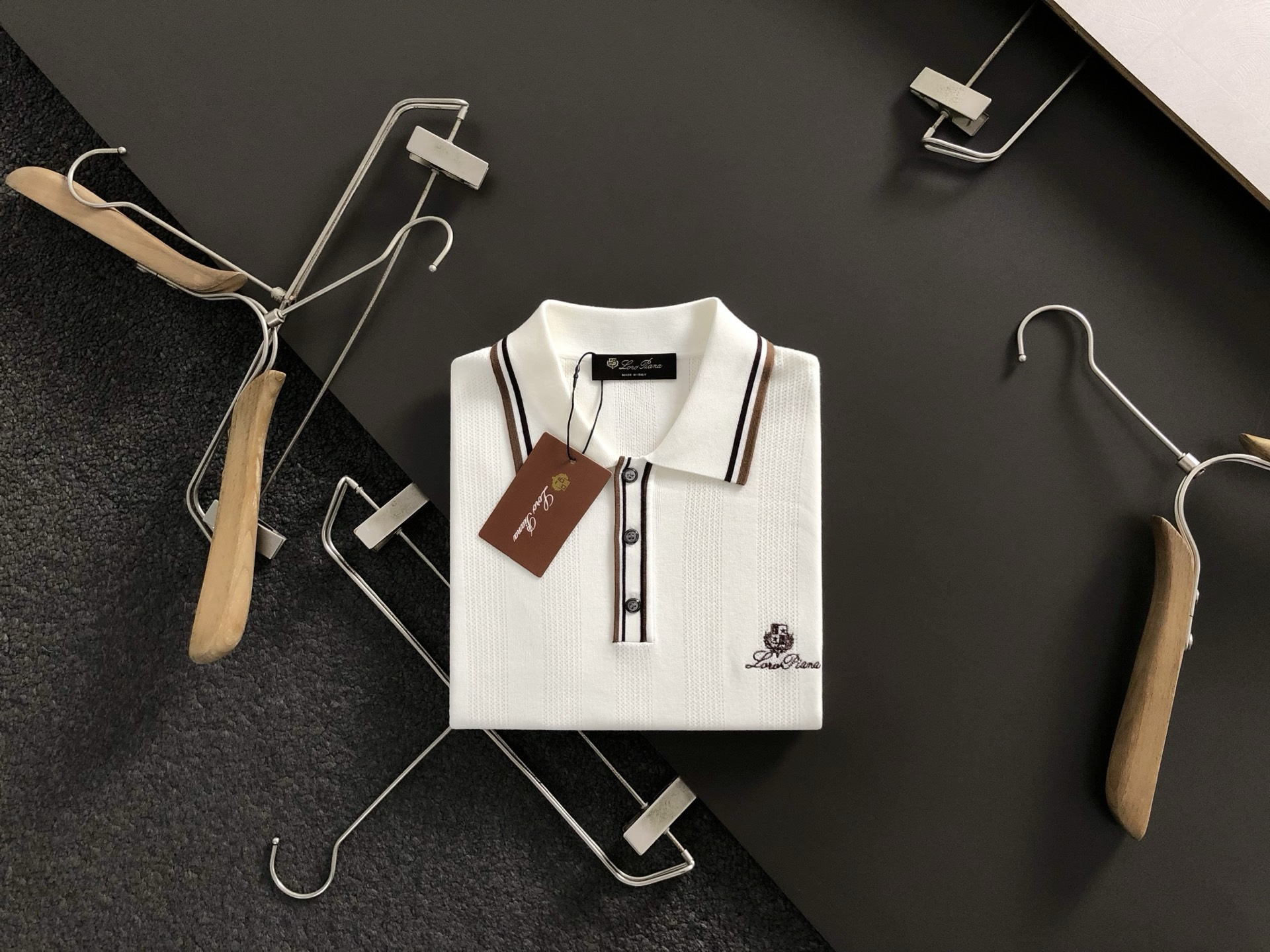 lP🆕*合身版型M-XXXL2025秋冬老钱风字母提花羊毛短袖Polo*精致工艺专柜面料，顶级元素融合打