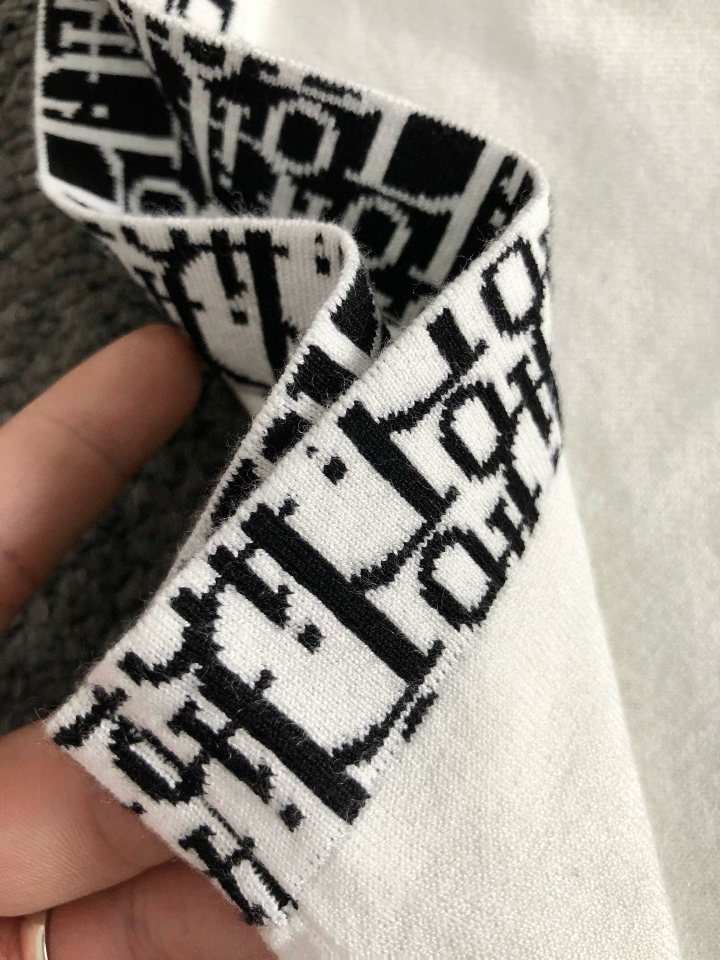 Dir*合身版型 M-xxxl2025秋冬新款袖口字母提花融合CD刺绣logo顶级进口私货羊毛Polo短