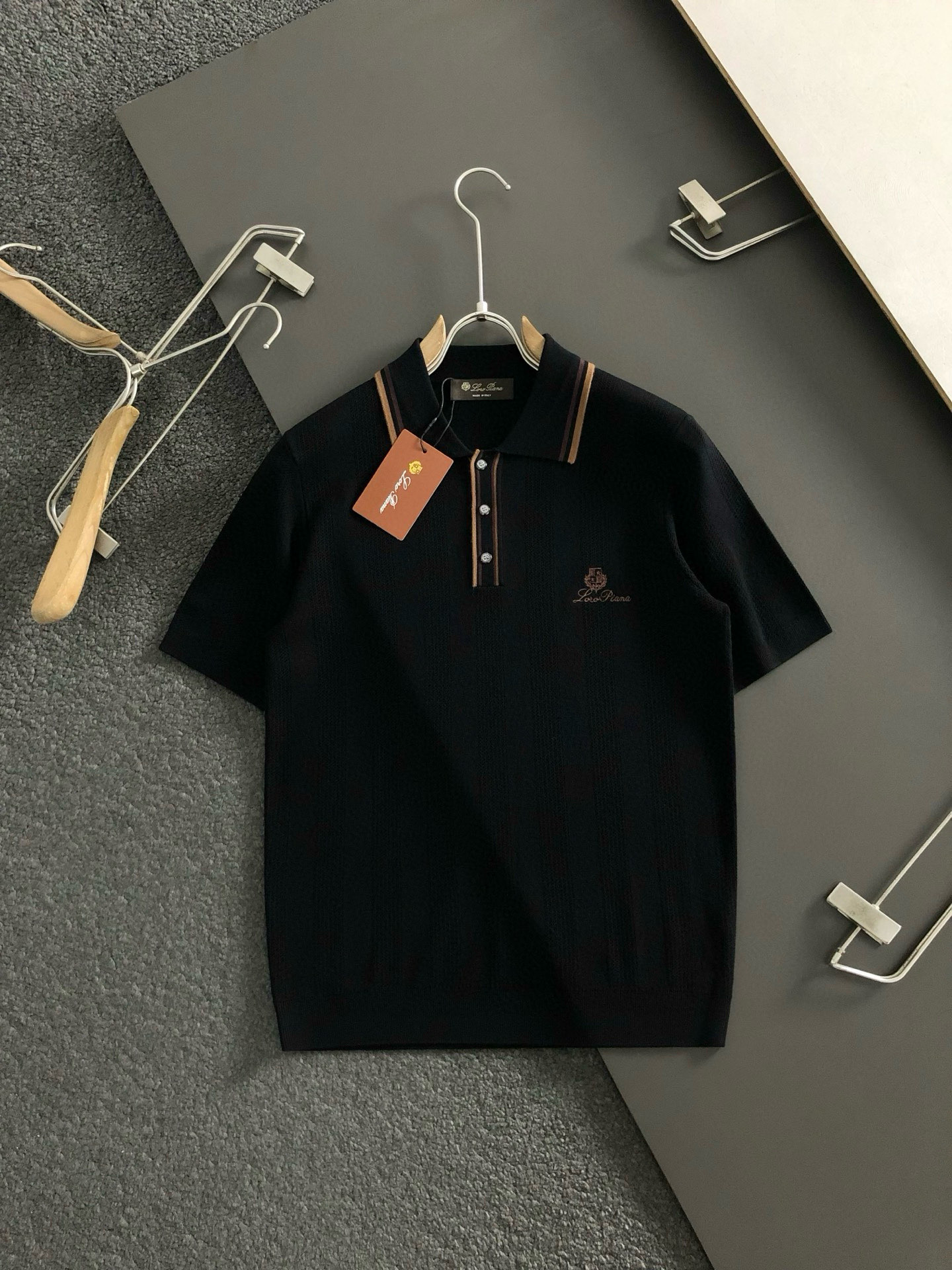 lP🆕*合身版型M-XXXL2025秋冬老钱风字母提花羊毛短袖Polo*精致工艺专柜面料，顶级元素融合打