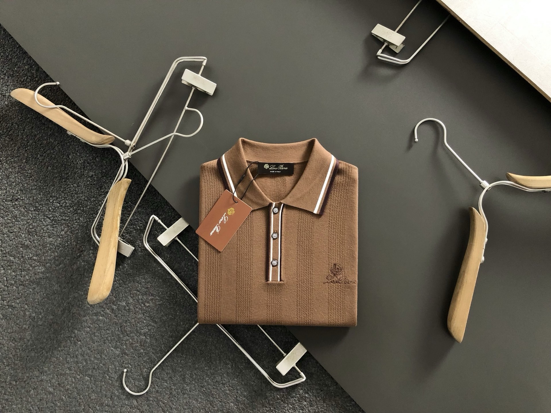lP🆕*合身版型M-XXXL2025秋冬老钱风字母提花羊毛短袖Polo*精致工艺专柜面料,顶级元素融合打