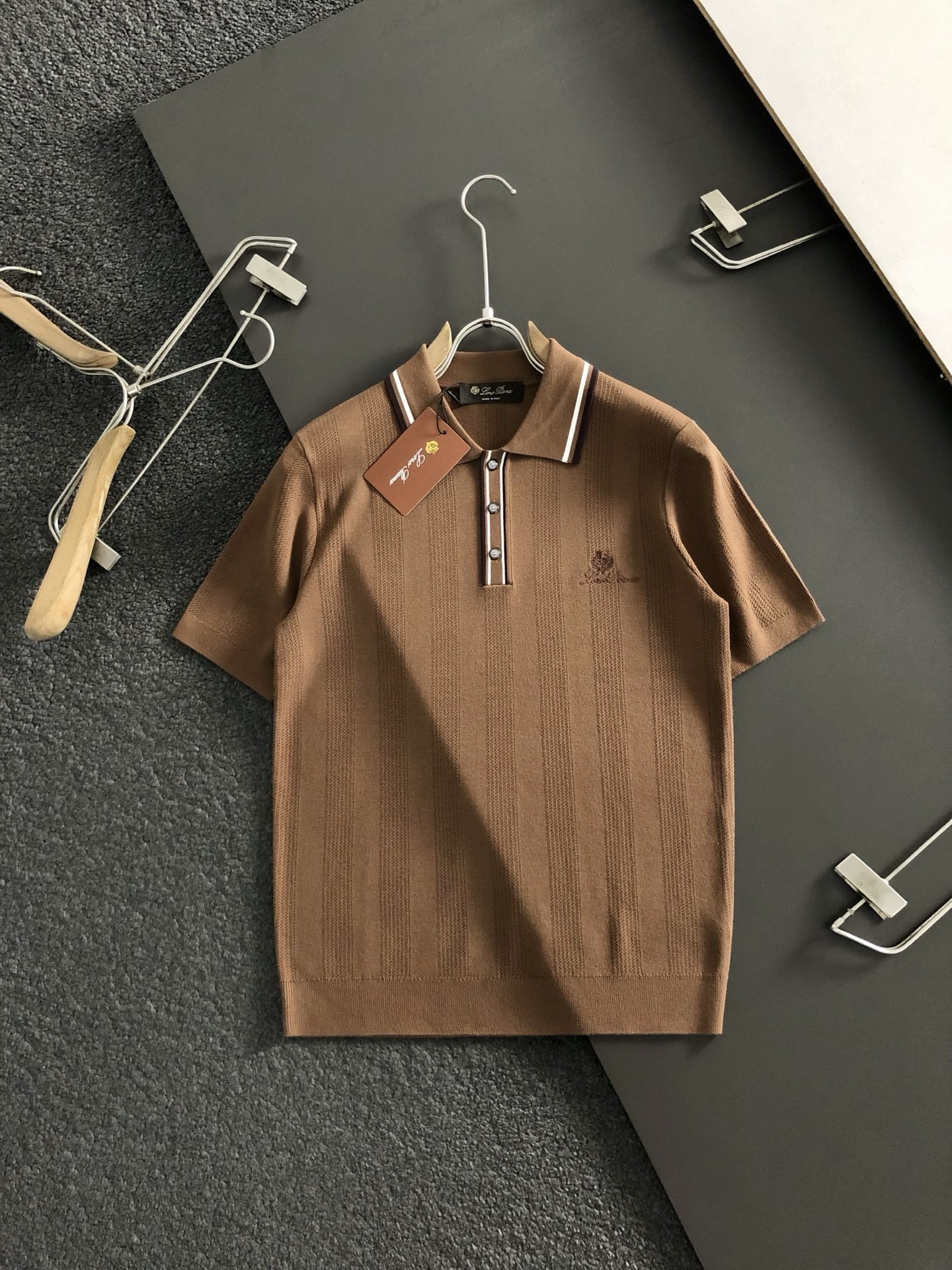 lP🆕*合身版型M-XXXL2025秋冬老钱风字母提花羊毛短袖Polo*精致工艺专柜面料,顶级元素融合打