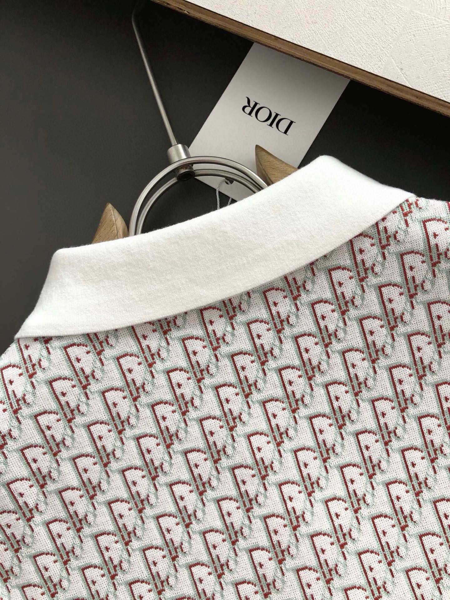 Dir*合身版型M-XXXL2025秋冬时尚满幅提花羊毛短袖Polo*精致工艺专柜面料，顶级元素融合打造