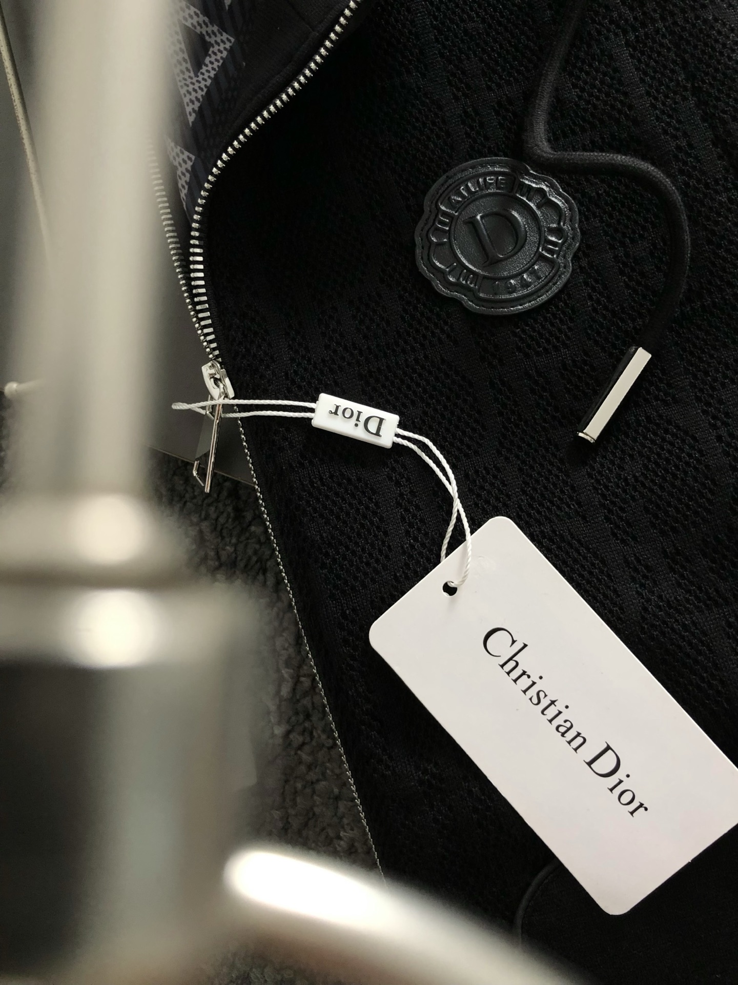 Dir**合身版型M-XXXL25秋冬最顶字母皮标针织拼接立领马甲，顶级工艺针织面料融合金属五金辅料拉链