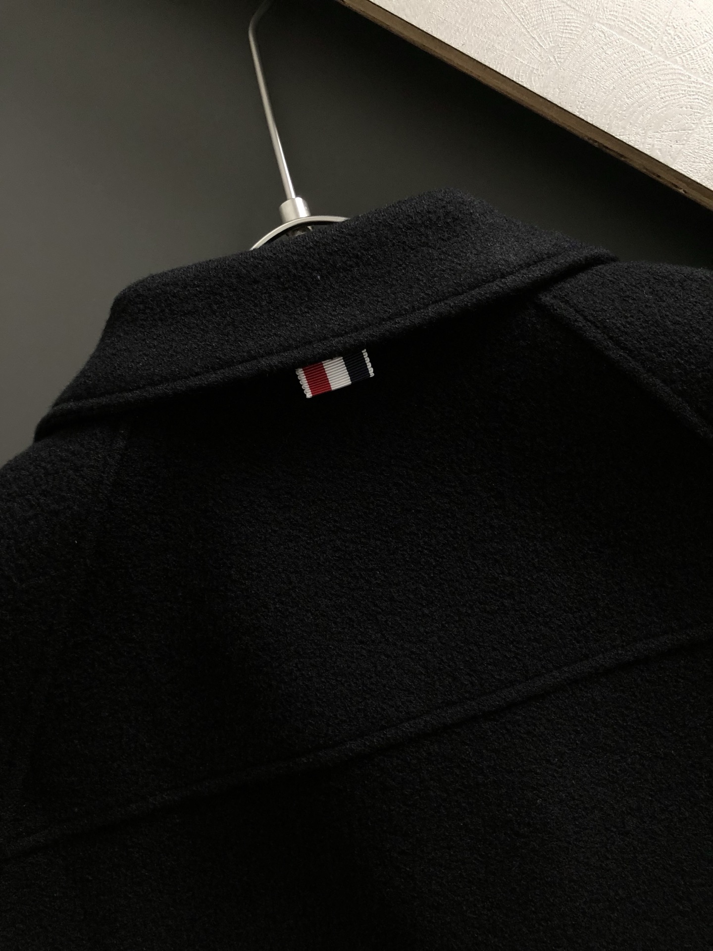 Tb**微宽版型M-XXXL25秋冬顶级黑色袖口提花字母刺绣logo立领外套，黑白双色商务简约工艺专柜面