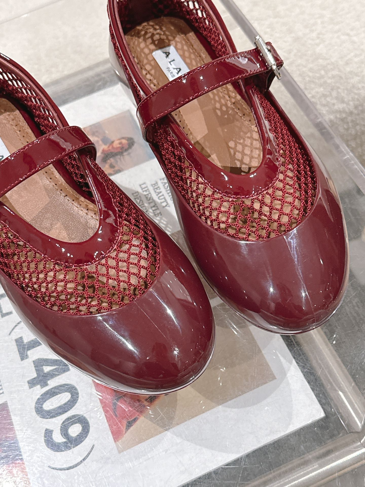 Nuevos cubrezapatos de goma de Alaya, burdeos