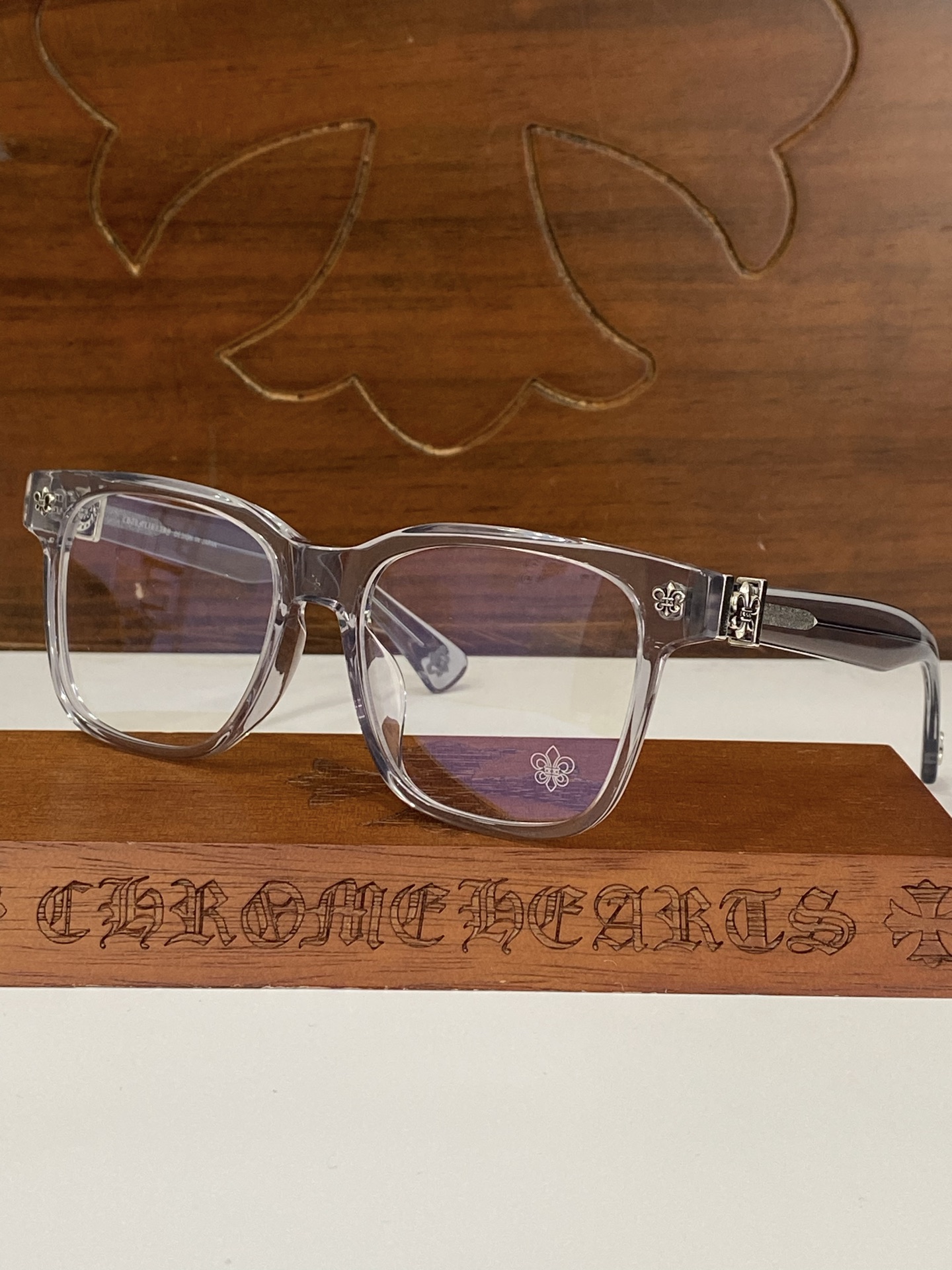 Очки Chrome Hearts черные прямоугольные