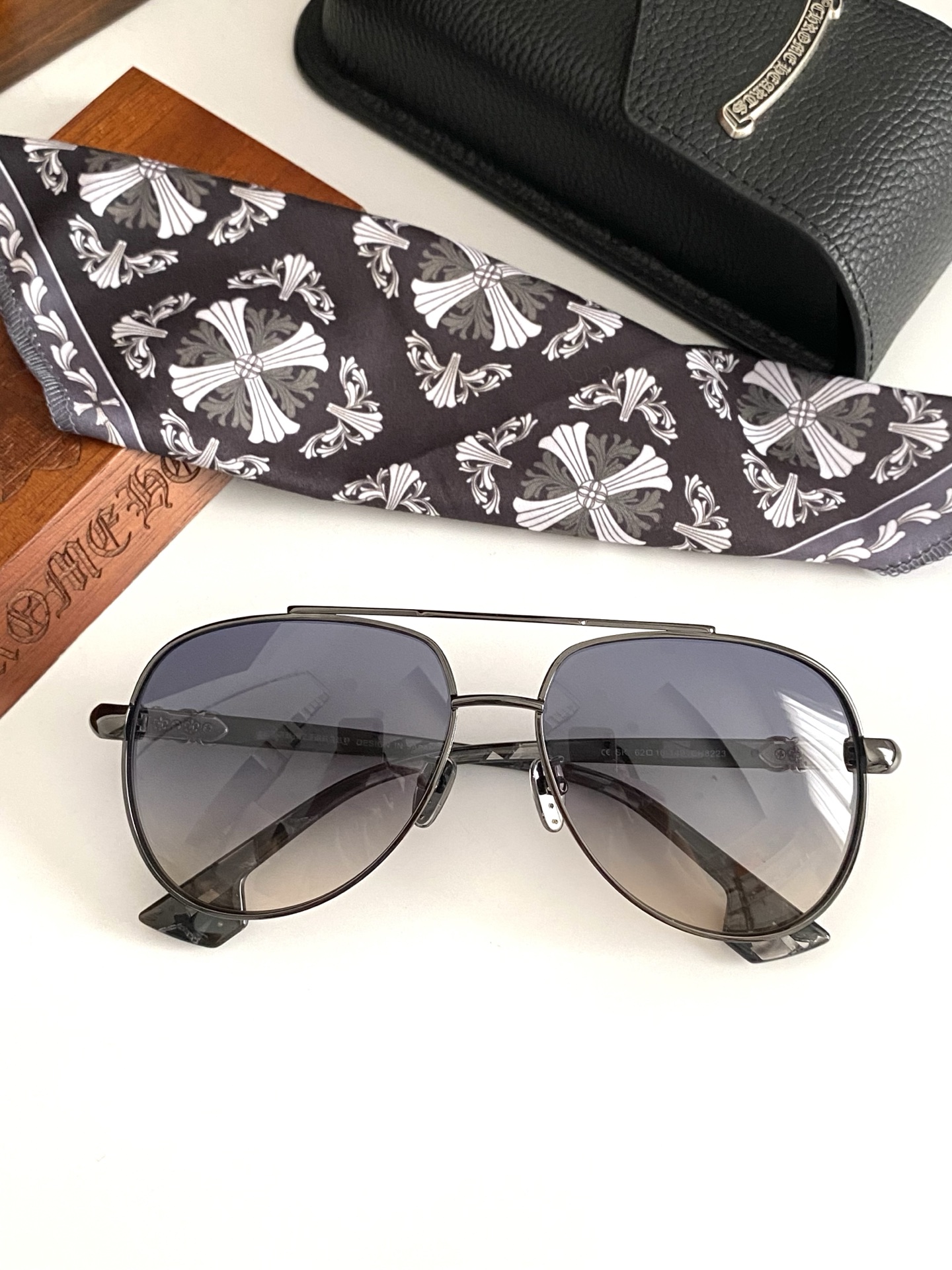 Gafas retro de carey CHROME HEAR* con sensación de maquinaria pesada, cómodas de llevar, refinamiento rudo. Modelo: CH8…