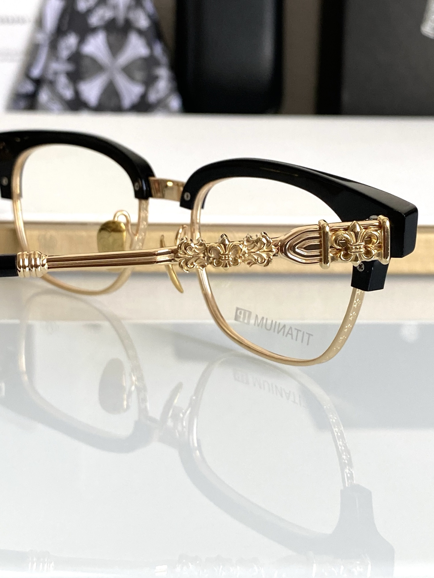 钛 重工新品眉架〰️CHROME HEART立体切割工艺制作 质感满分CH8224 SIZE:53-20