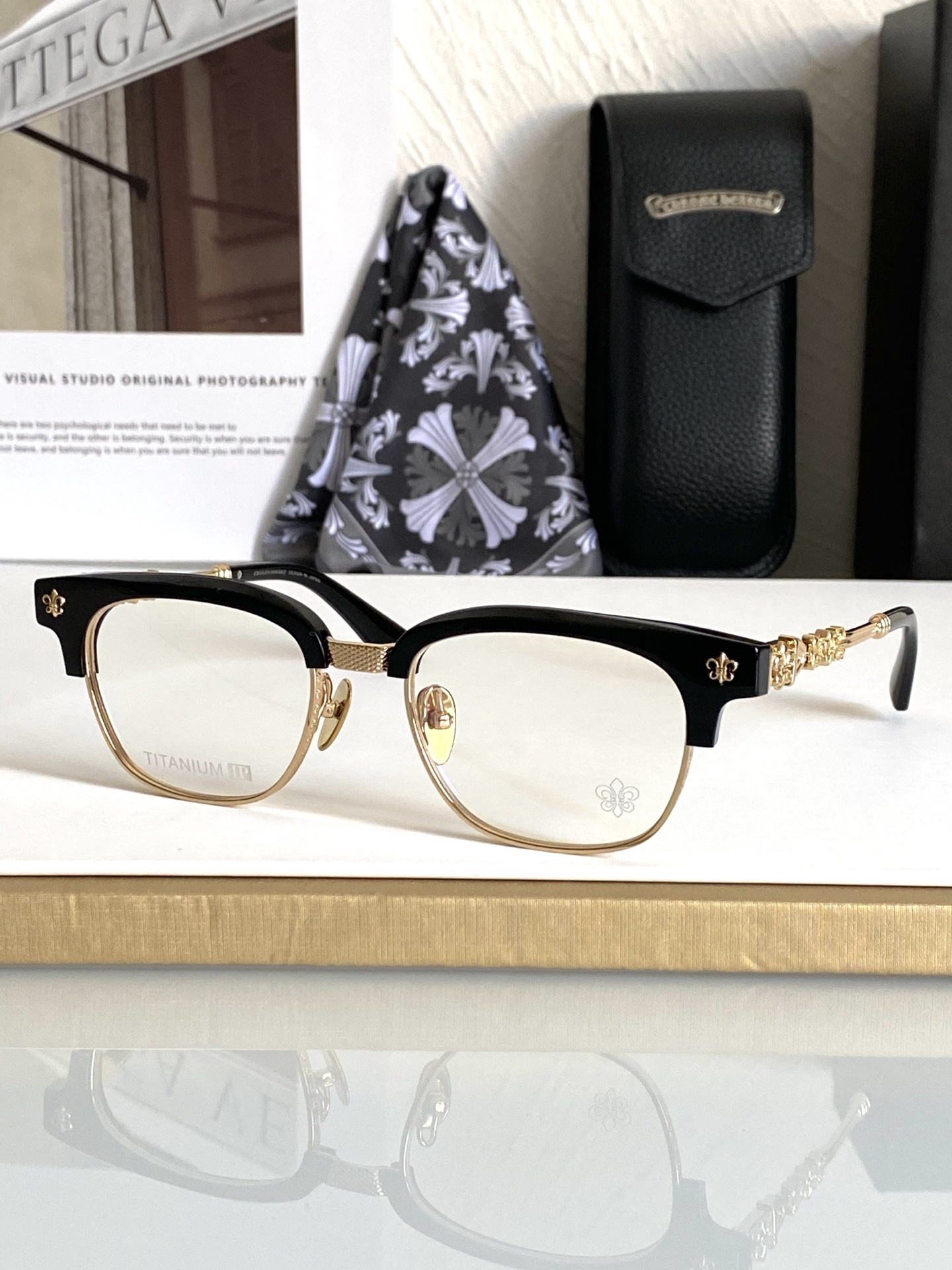 钛 重工新品眉架〰️CHROME HEART立体切割工艺制作 质感满分CH8224 SIZE:53-20