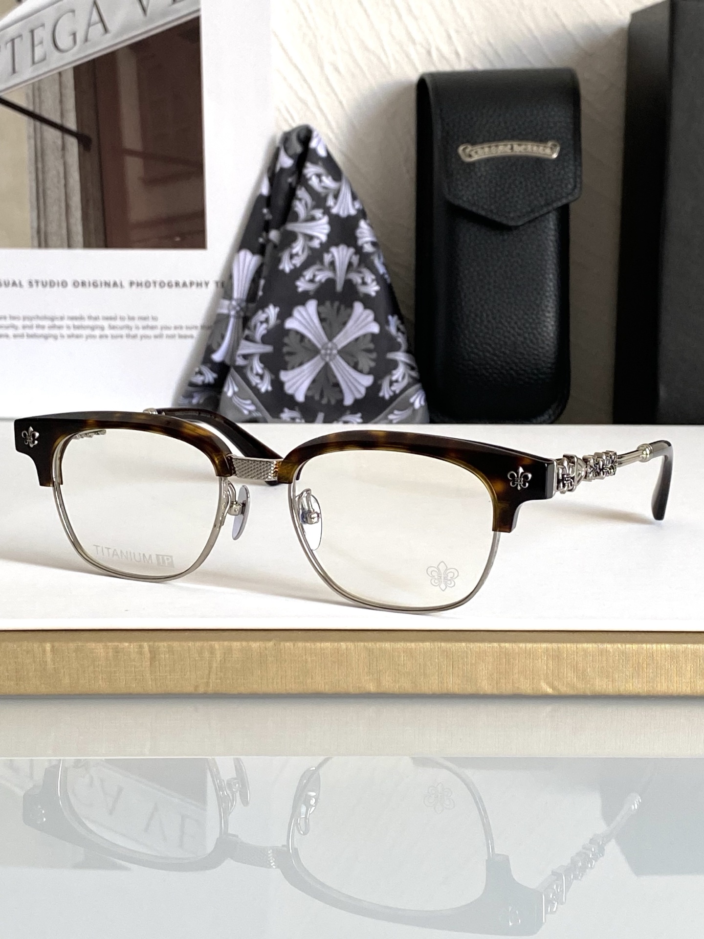 钛 重工新品眉架〰️CHROME HEART立体切割工艺制作 质感满分CH8224 SIZE:53-20