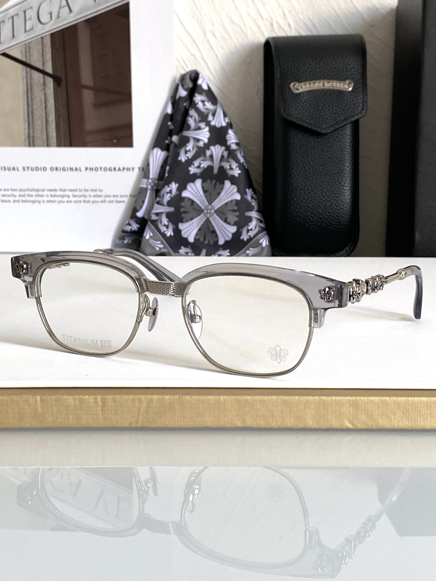 钛 重工新品眉架〰️CHROME HEART立体切割工艺制作 质感满分CH8224 SIZE:53-20