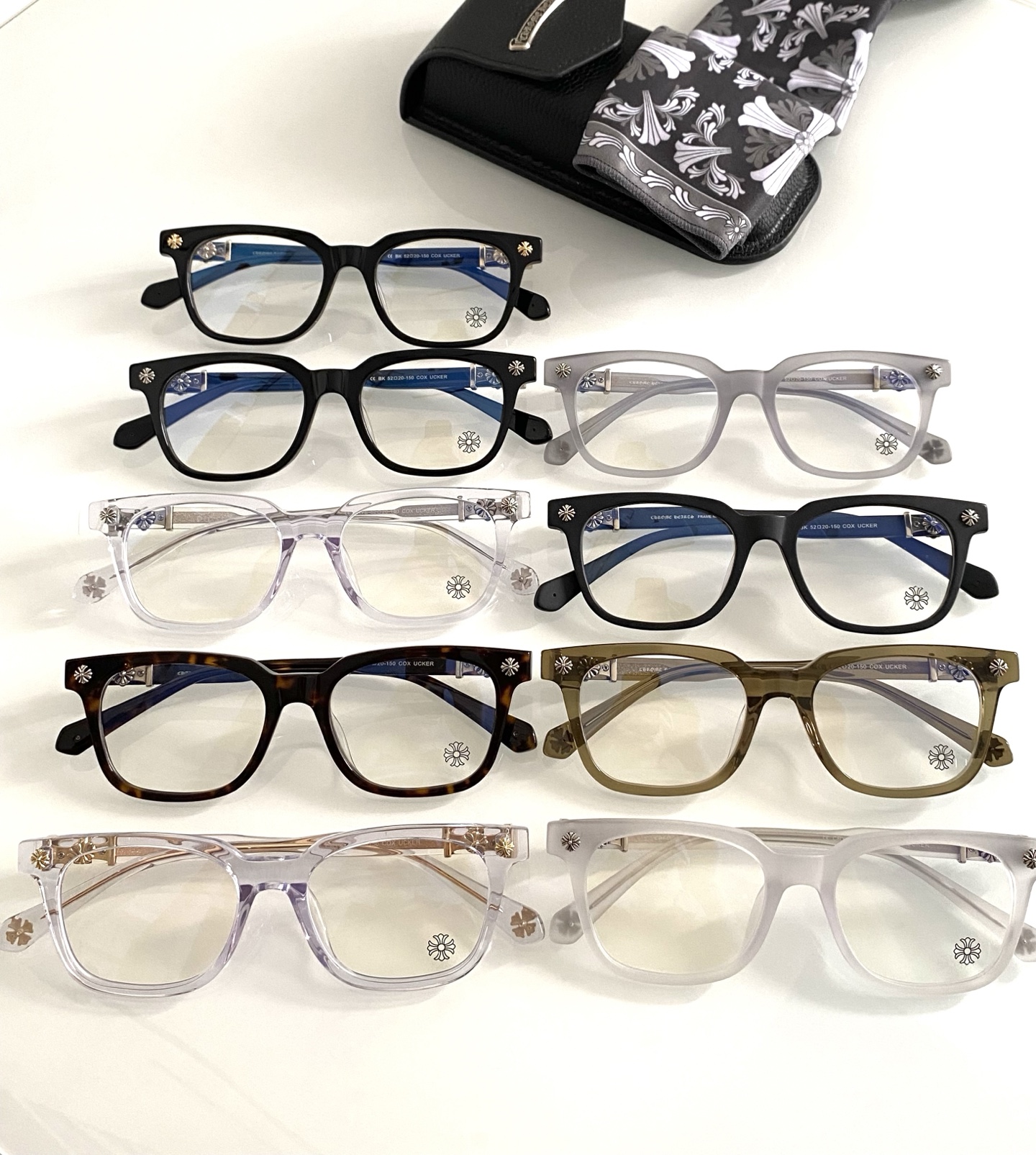 ToP quality 经典复古大框CHROME HEART 高版本 镭射精雕刻字 每副都有独立编码CO