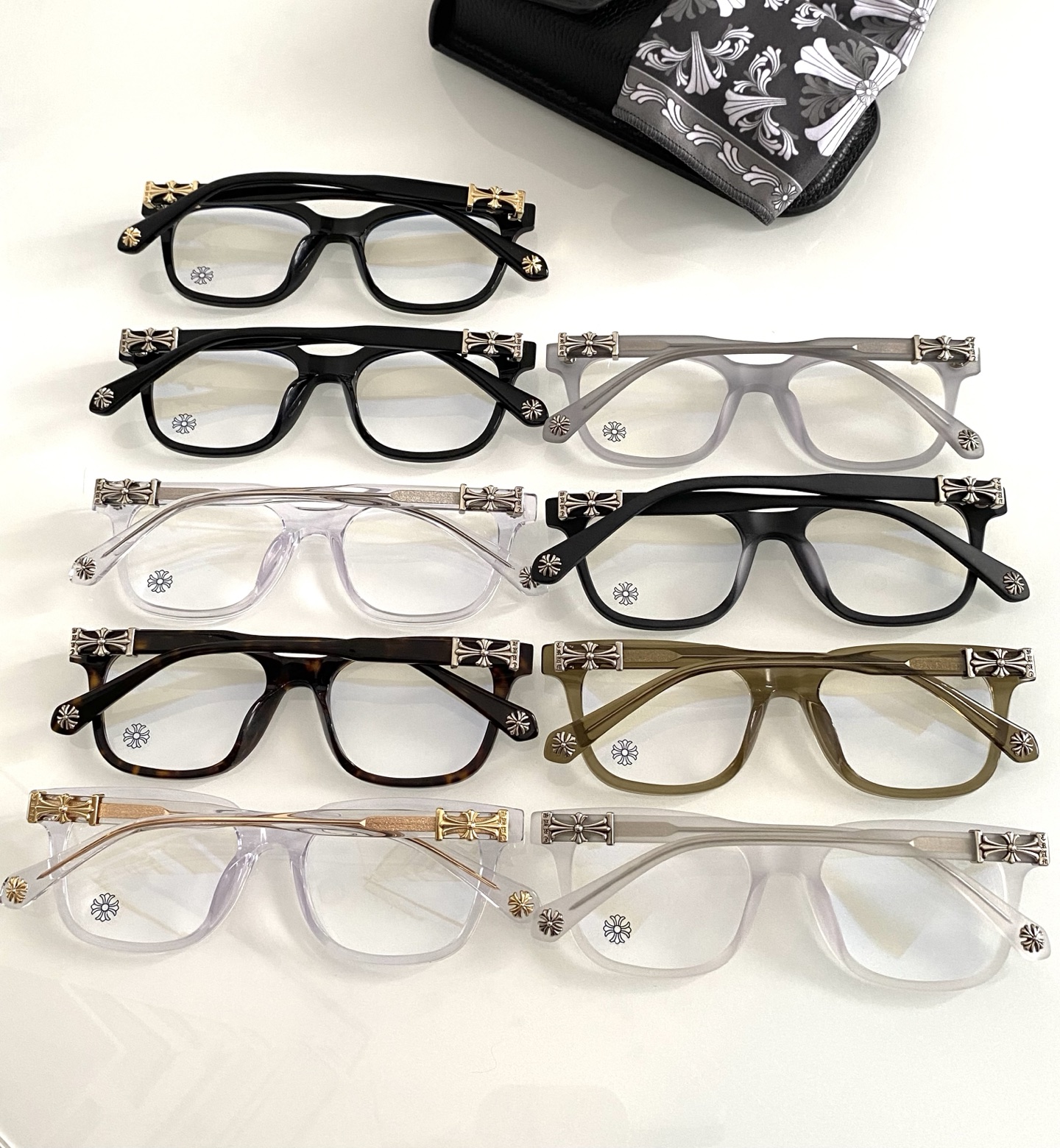 ToP quality 经典复古大框CHROME HEART 高版本 镭射精雕刻字 每副都有独立编码CO