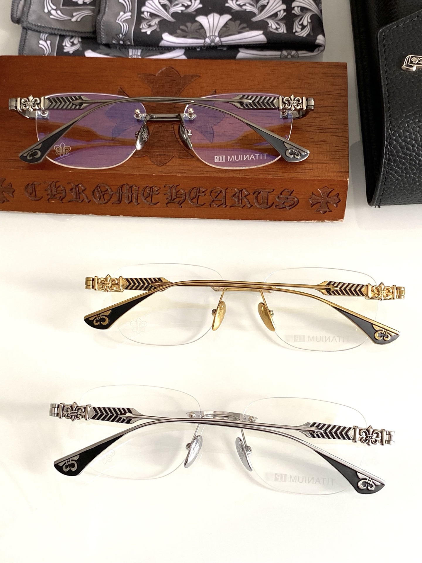 精品高档 无边钛架〰️TITANIUMCHROME HEARTCH8326 SIZE：53-18-146