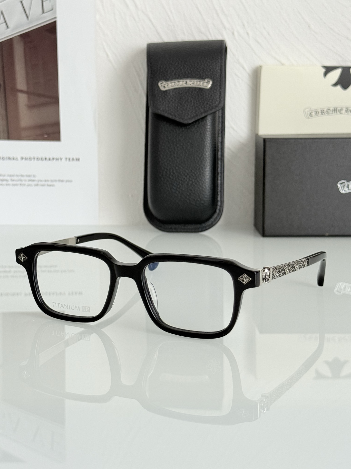 新款！CHROME HEART 小方框气质款 钛！CH8296SIZE：51-19-145