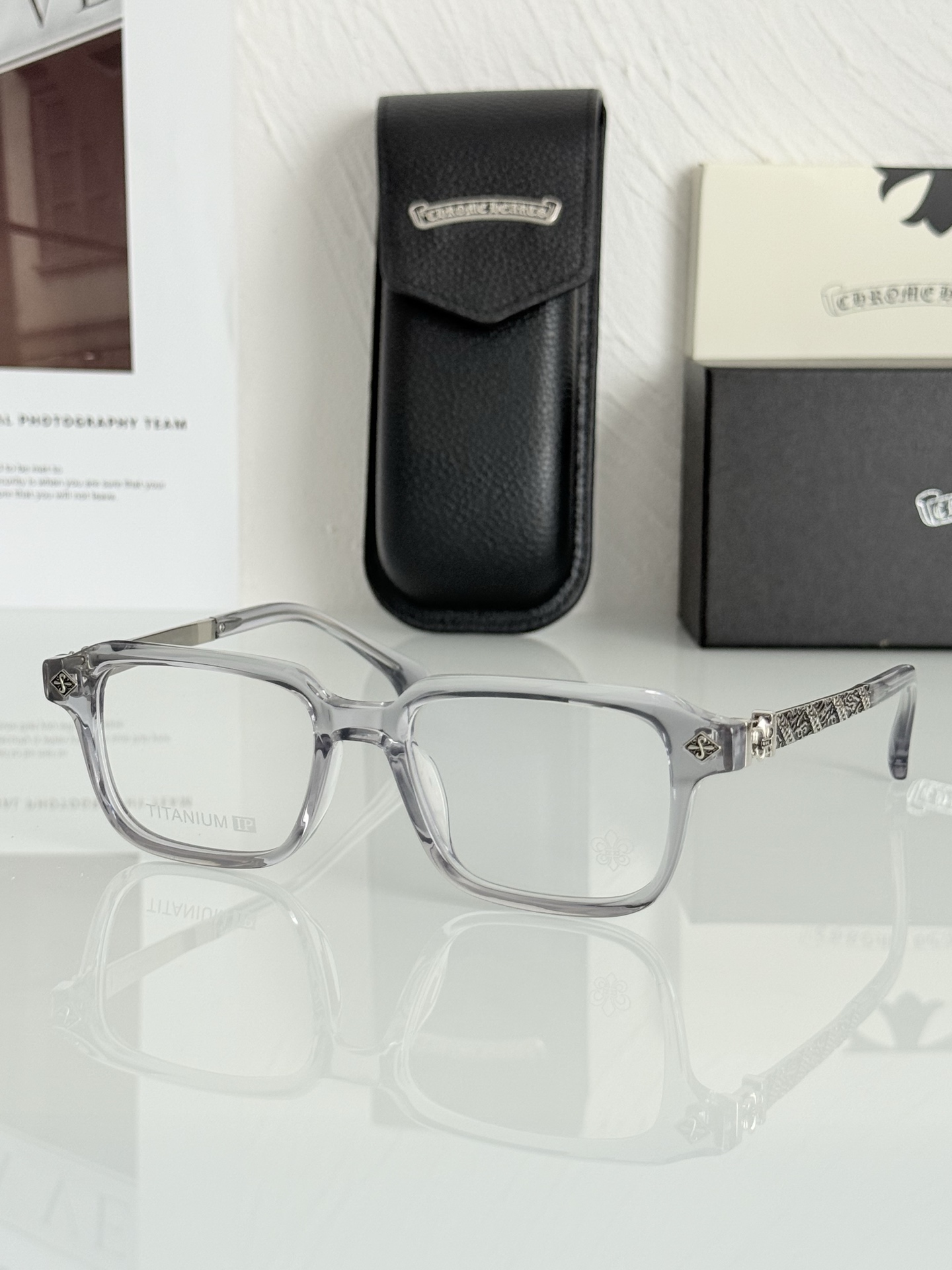 新款！CHROME HEART 小方框气质款 钛！CH8296SIZE：51-19-145