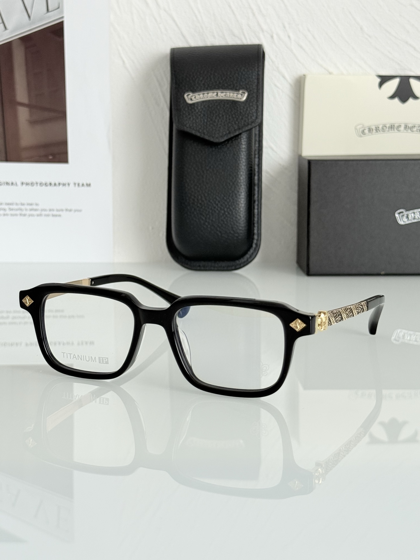 新款！CHROME HEART 小方框气质款 钛！CH8296SIZE：51-19-145