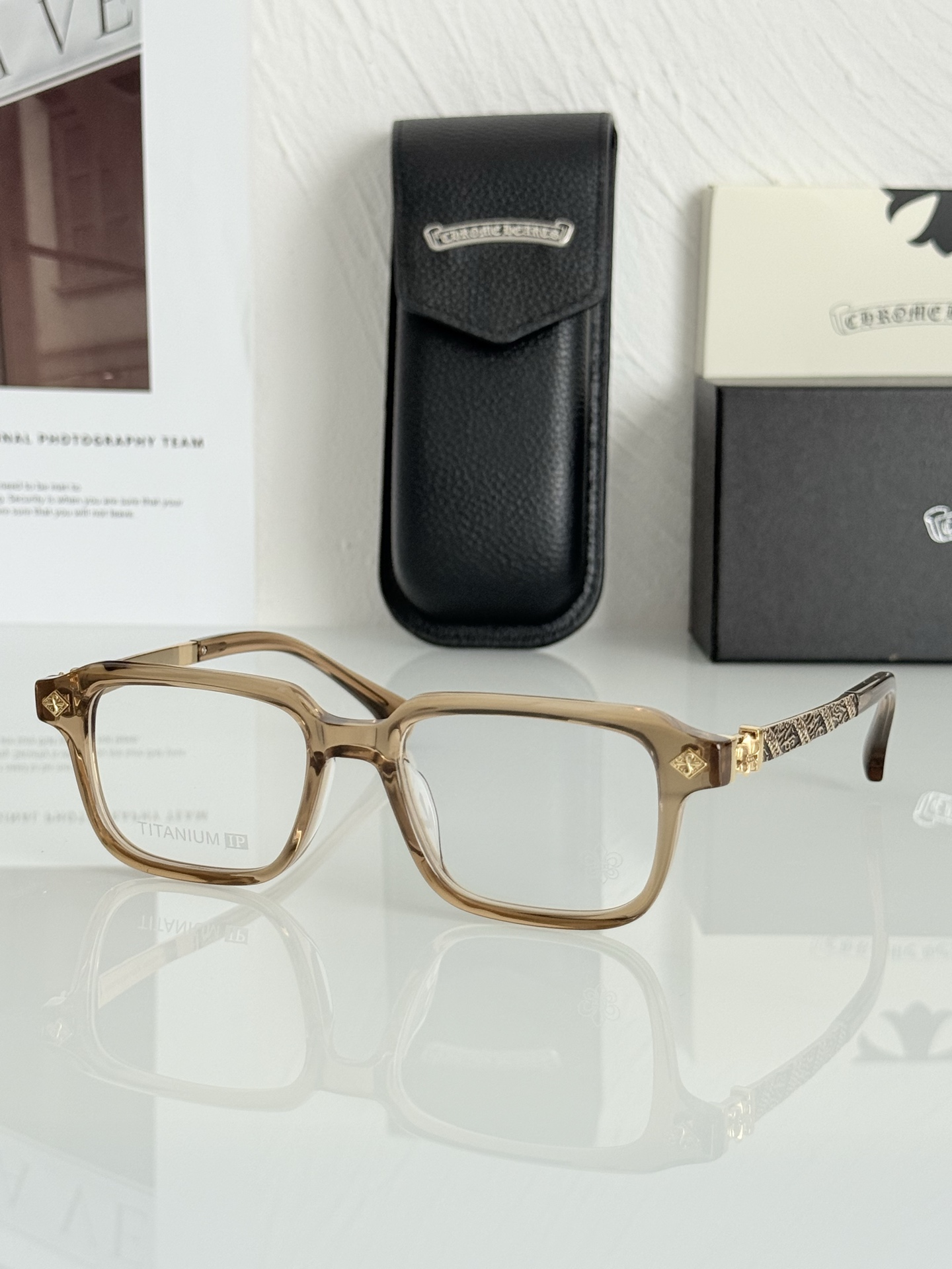 新款！CHROME HEART 小方框气质款 钛！CH8296SIZE：51-19-145