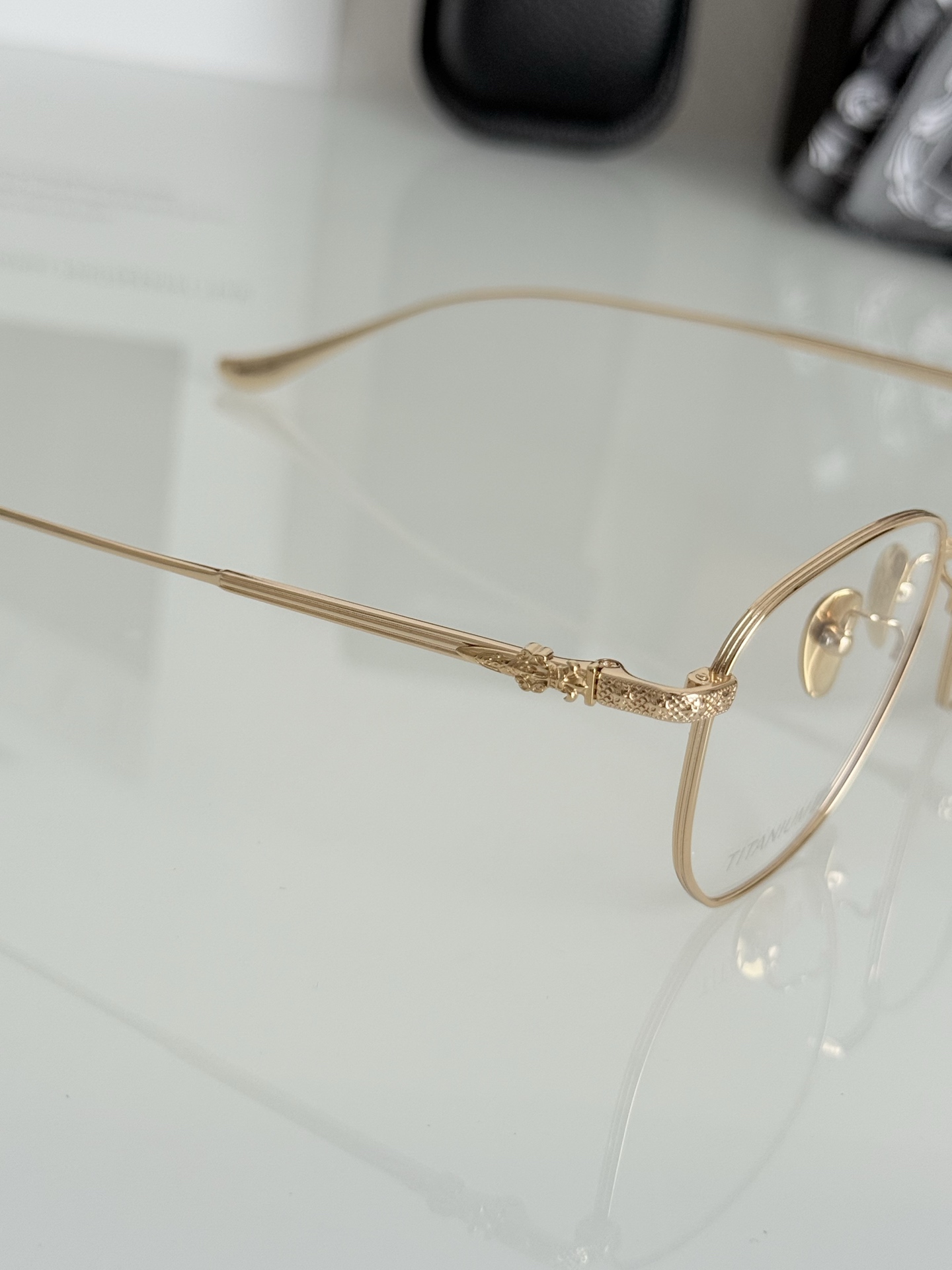 细框金丝边钛架 新款CHROME HEART简单方镜 超级轻CH8157 SIZE:54-18-150