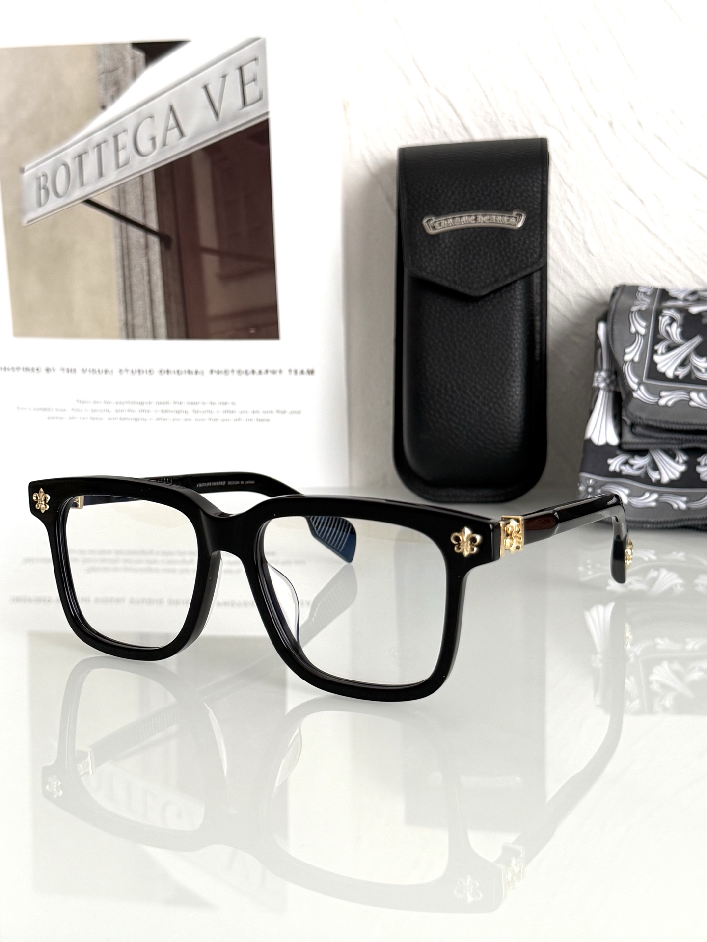 新款首发 厚料进口板材 纯手工打造CHROME HEART 大框大尺寸复古风童军花镶嵌 精雕立体LOGO