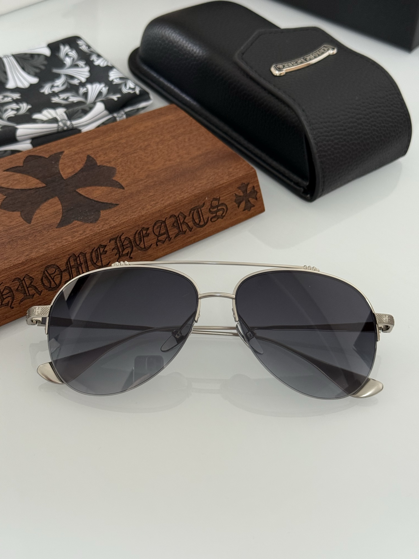 Chrome Hearts Men's Aviator Sunglasses - Titanium Frame, Designer Eyewear