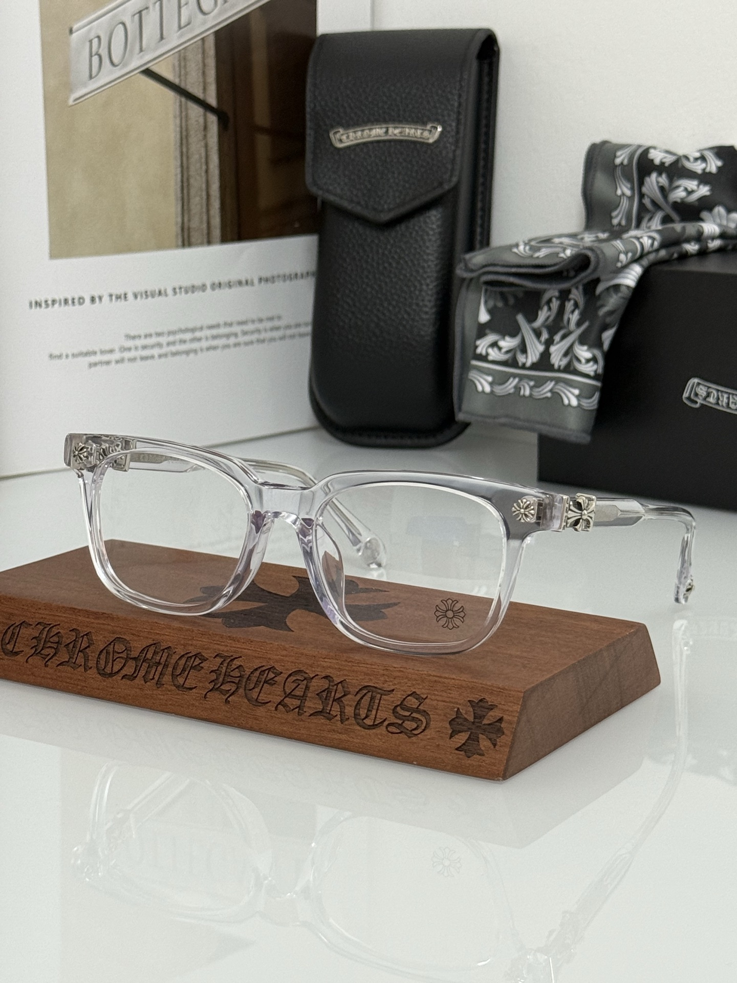 ToP quality 经典复古大框CHROME HEART 高版本 镭射精雕刻字 每副都有独立编码CO